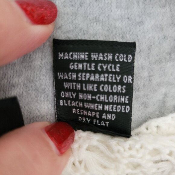 Relativity Womens Crochet Knit Sweater Top Size 1X White Cottagecore Boho NWT - Picture 12 of 16